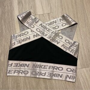 Nike pro logo halter neck sports bra